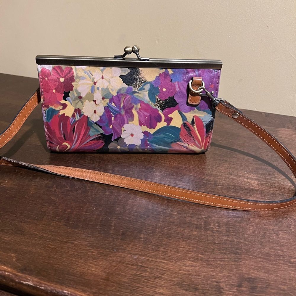 Patricia Nash shoulder/clutch floral leather bag